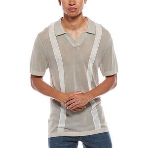 Vintage Summer Mens Sweater Polo Shirt, Brown